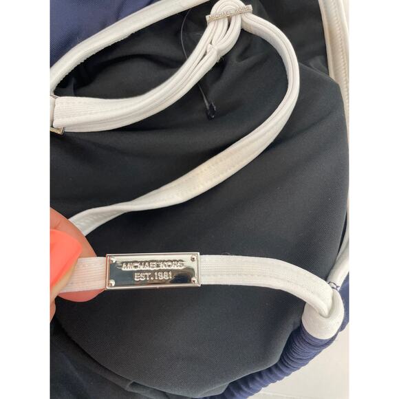 NWOT Michael Kors One Piece Bathing Suit Navy Blue Padded 1 PC Swimsuit Size S - Picture 5 of 7